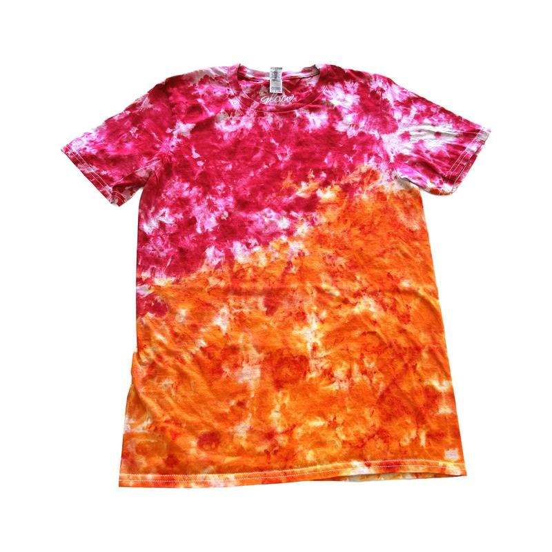 Sunset Dreams Pink And Orange Tie Dye Hand Dyed Ice Dyed Spiritual T-shirt Short Sleeve 100% Cotton Hoodie, Sweatshirt
