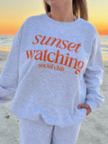 Sunset Watching Social Club Sweatshirt, Cotton Casual Oversized Hoodie, Sunset Hoodie, Beach Hoodie, Womens Sweatshirt...