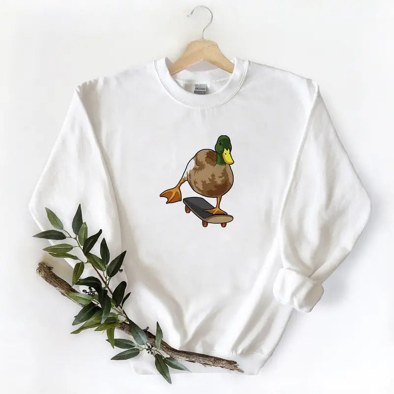 Surfing Mallard Duck Funny Unisex Tshirt Sweatshirt Hoodie, Gift for Mallard duck lovers | ZylaModa.com