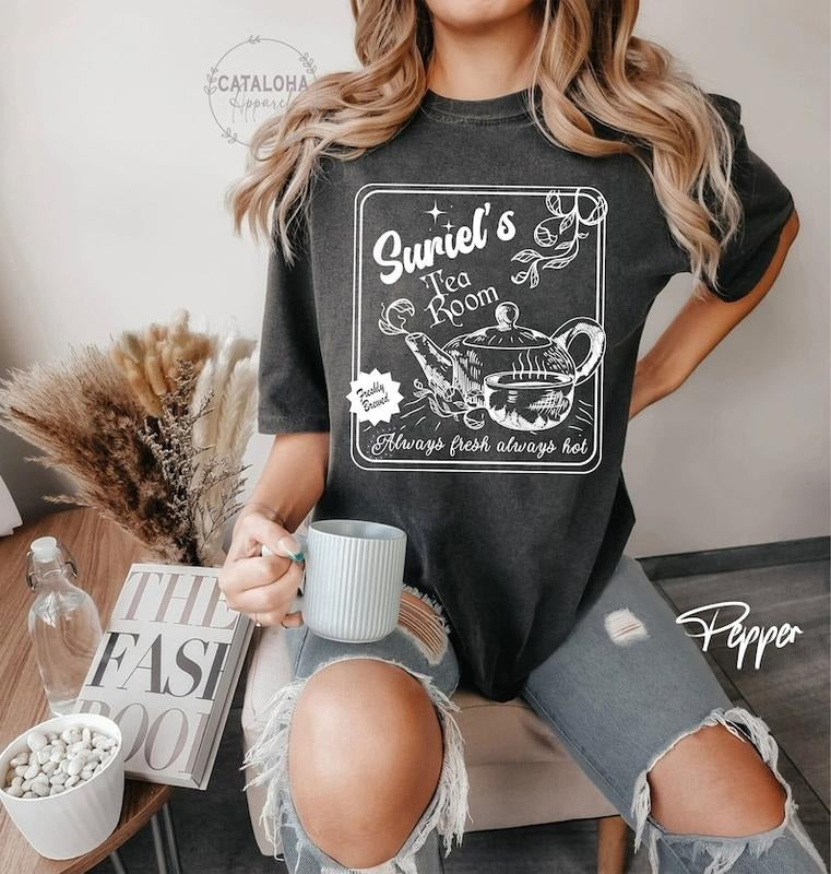 Suriel Tea Co t-shirt, Suriel's Tearoom Shirt, Book Fandom Gift Shirt, A Court of Thorns and Roses, Court of Dreams...