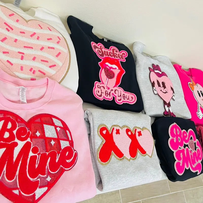 Surprise Valentines Day Chenille Patch Sweatshirt T-Shirts, Hoodie | ZylaModa.com