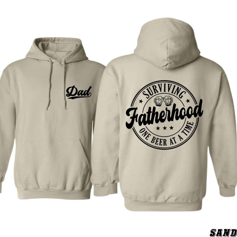 Surviving Fatherhood Hoodie - Unisex Sweatshirt with Bold Typography and Beer Theme, Fun Design for Dads Who Enjoy Humor,...