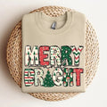 Merry and Bright Family Christmas Cotton T-shirt/Sweatshirt for Women - Unisex Style - Womenswear, Top Hoodie | ZylaModa.com