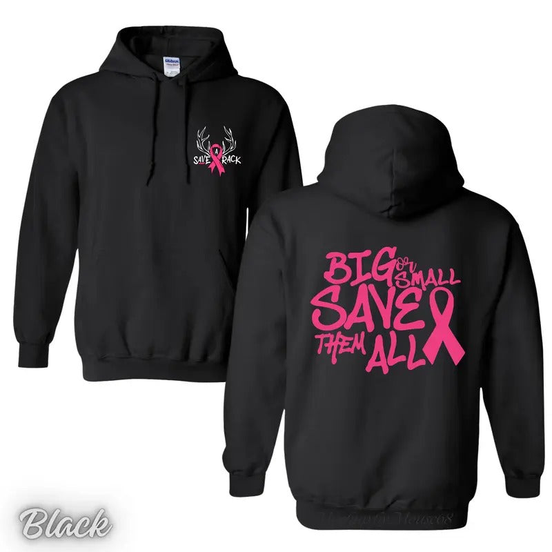 Breast Cancer Awareness Save A Rack Shirt/Hoodie/Sweatshirt, Retro Crewneck, Cotton, Menswear Tops | ZylaModa.com