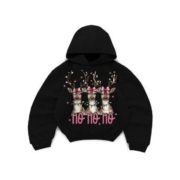 Ho Ho Ho Deer Hoodie/Sweatshirt/T-Shirt Christmas - Unisex Style 100% Cotton - For Him, For Her | ZylaModa.com
