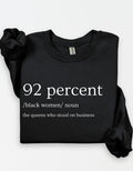 92 Percent Black Women Unisex Crewneck Sweatshirt/T-Shirt, For Him, For Her, Unisex Style, 100% Cotton, Pullover Crewneck...