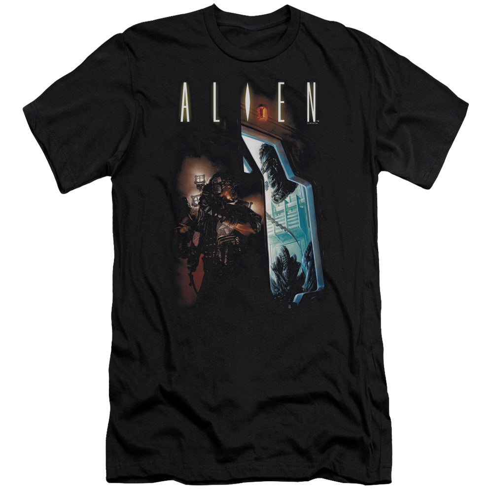 Alien Around The Corner Premium Bella Canvas Slim Fit Mens T Shirt Black Hoodie, Sweatshirt | ZylaModa.com