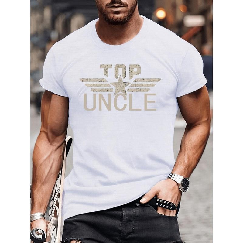 TOP UNCLE Print Tee Shirt, Tees For Men, Casual Short Sleeve T-shirt For Summer Made in USA Hoodie, Sweatshirt | ZylaModa.com