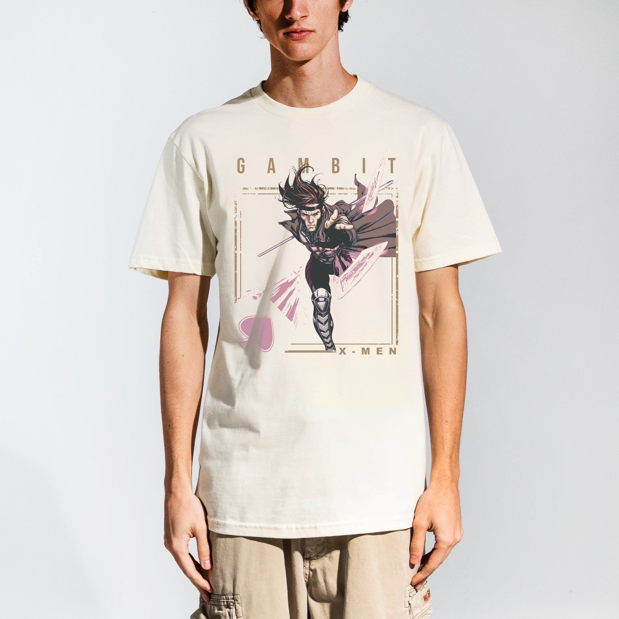 X-Men Gambit Throwing Aces Natural Tee Hoodie, Sweatshirt | ZylaModa.com (Image 2)