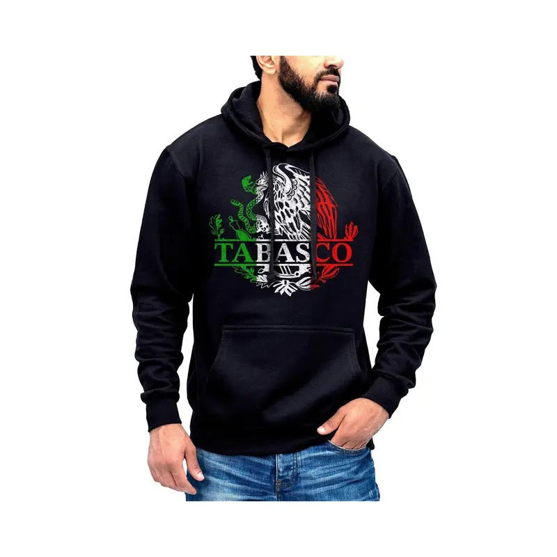 Tabasco Mexico Eagle Emblem Hoodie Sweatshirt Cotton Fabric T-Shirts | ZylaModa.com