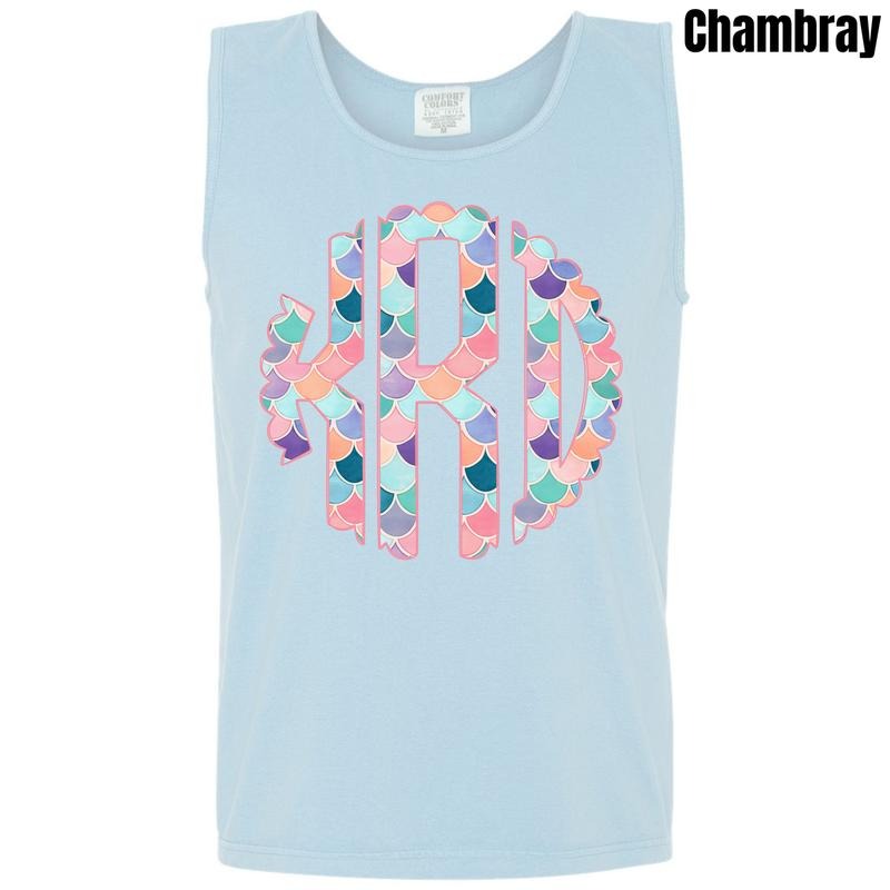 Tank Top - Mermaid Monogram Comfort Colors Tank Top 'NLB' T-Shirts, Hoodie, Sweatshirt | ZylaModa.com