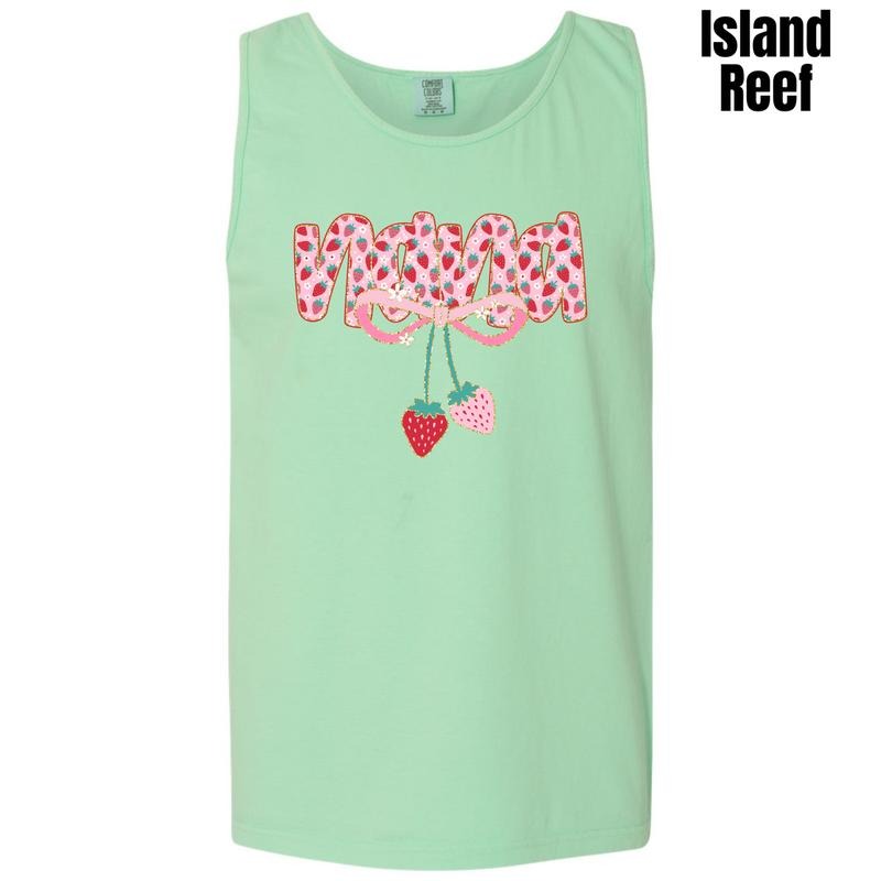Tank Top - Nana Strawberry Coquette Comfort Colors Tank Top 'NLB' T-Shirts, Hoodie, Sweatshirt | ZylaModa.com