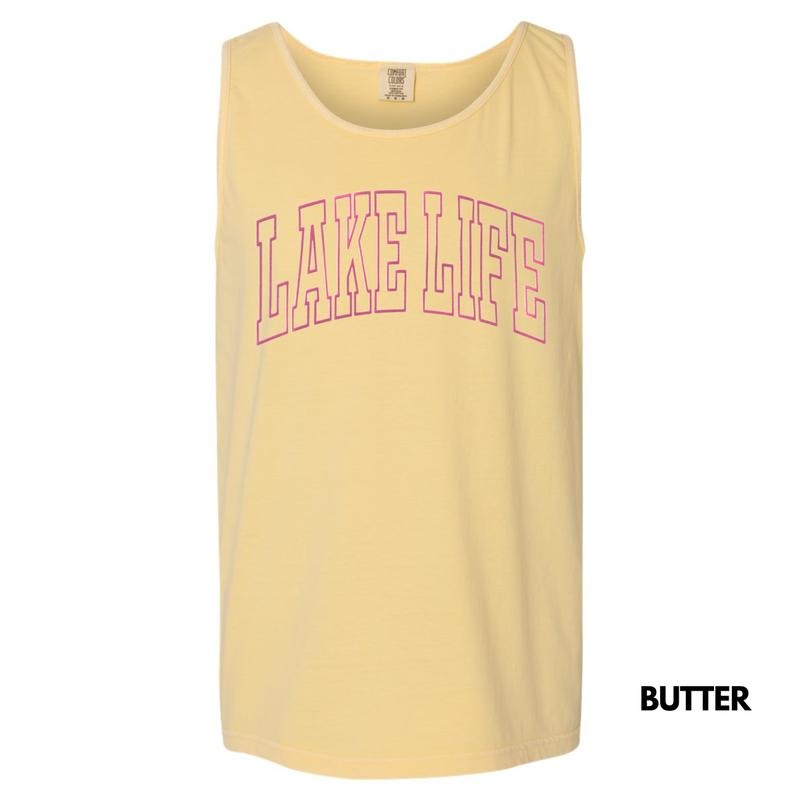 Tank Top - Pink Lake Life PUFF Comfort Colors Tank Top T-Shirts, Hoodie, Sweatshirt | ZylaModa.com
