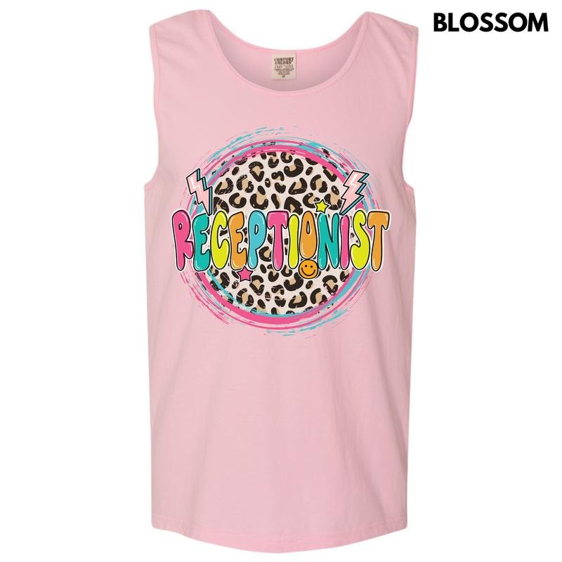 Tank Top - Receptionist Leopard Comfort Colors Tank Top 'NLB' T-Shirts, Hoodie, Sweatshirt | ZylaModa.com