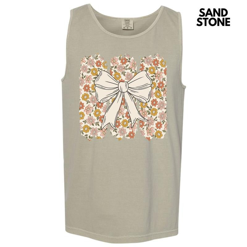 Tank Top - Retro Flower Bow Comfort Colors Tank Top 'NLB' T-Shirts, Hoodie, Sweatshirt | ZylaModa.com