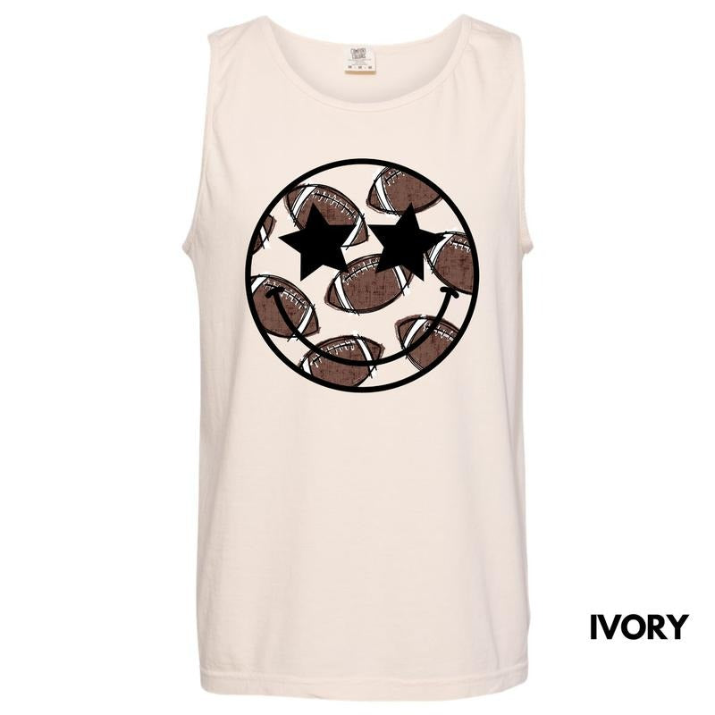 Tank Top - Sketched Football Happy Face Comfort Colors Tank Top 'NLB' T-Shirts, Hoodie, Sweatshirt | ZylaModa.com