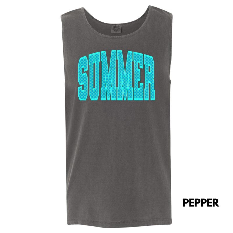 Tank Top - Teal Summer Checkered Comfort Colors Tank Top 'NLB' T-Shirts, Hoodie, Sweatshirt | ZylaModa.com