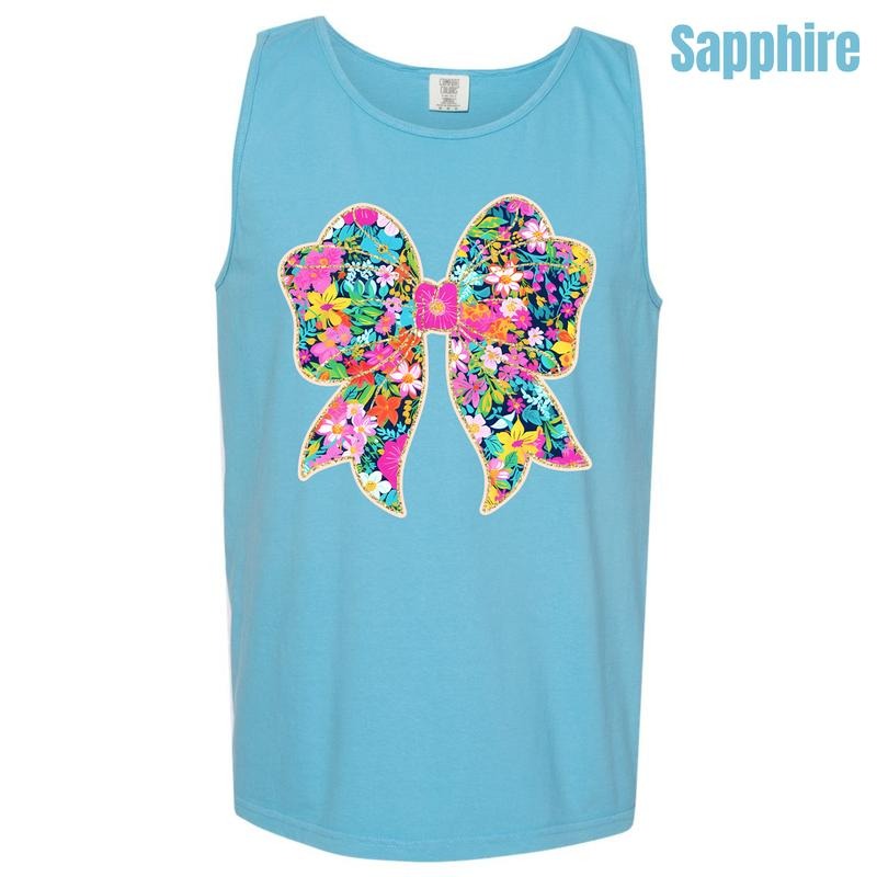 Tank Top -Big Ditzy Bow Comfort Colors Tank Top 'NLB' T-Shirts, Hoodie, Sweatshirt | ZylaModa.com