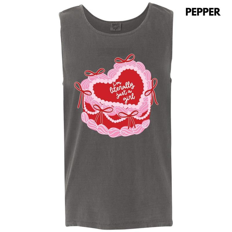 Tank Top -Literally Just A Girl Cake Comfort Colors Tank Top 'NLB' T-Shirts, Hoodie, Sweatshirt | ZylaModa.com