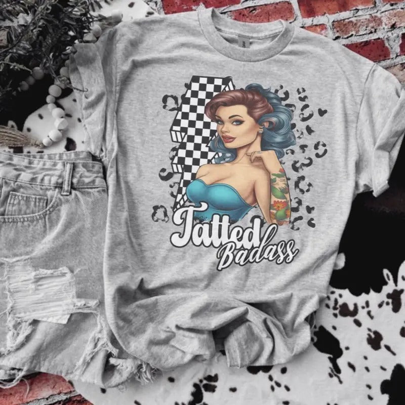 Tatted Badass Shirt - Bleached Shirt - Gildan Hoodie, Sweatshirt | ZylaModa.com