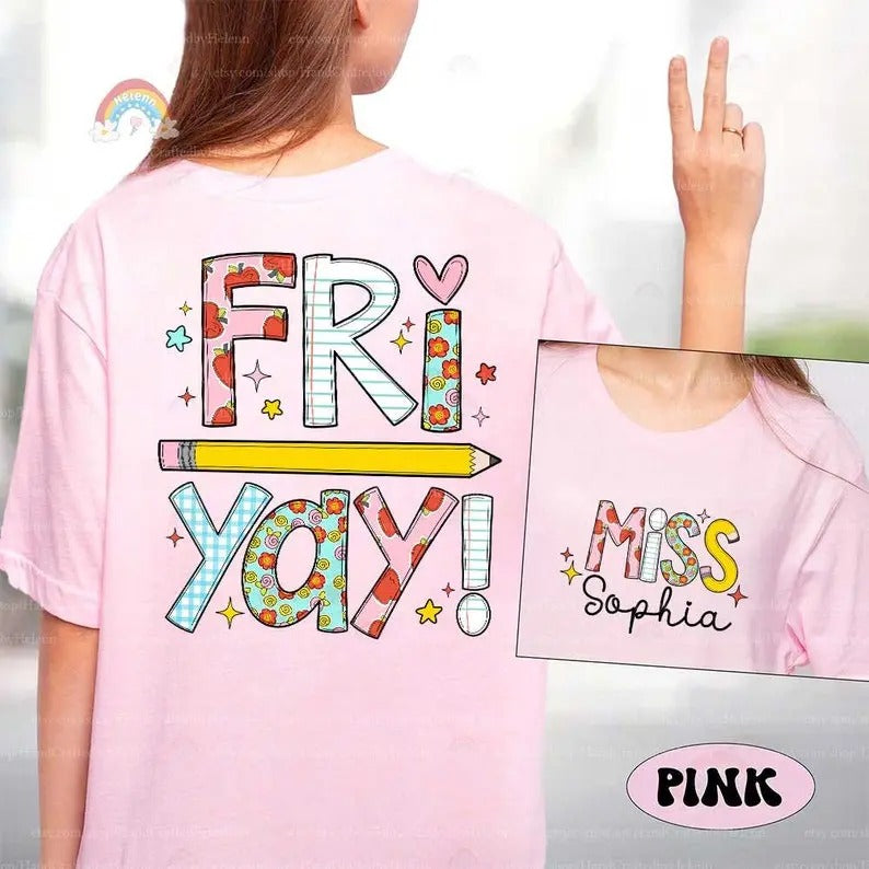 Teacher Shirt, Teacher Fri-yay Shirt, Funny Teacher Shirt, Happy Friyay, Back To School, Kindergarten Teacher, Teacher...