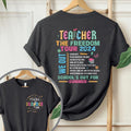 Teacher The Freedom Tour 2024 Shirt Teacher Summer Tour Shirt Teacher Shirt Teacher Gift Kindergarten Teacher Gifts...