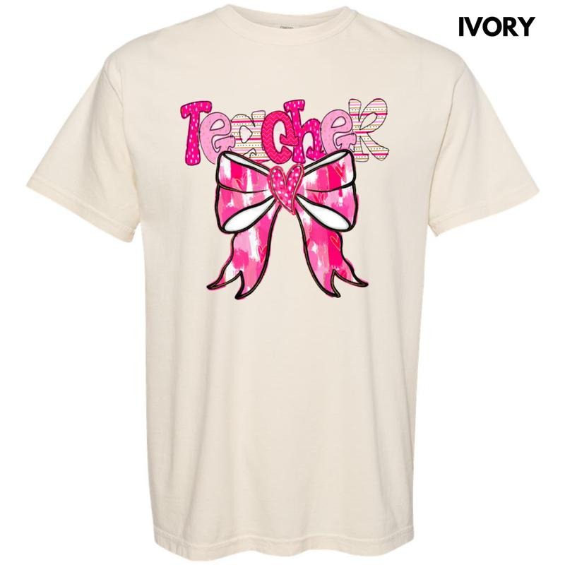 Teacher Valentine Coquette Comfort Colors T-Shirt Hoodie, Sweatshirt | ZylaModa.com