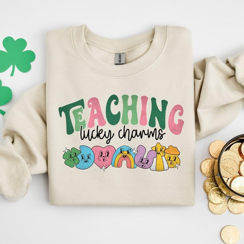 Teaching Lucky Charms Shirt, Lucky Teacher Shirt, Saint Patrick's Day Teacher Sweatshirt, Teachers Lucky Charms...