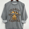 Teen Girl's Fire Print Crew Neck Sweatshirt, Casual Long Sleeve Pullover for Daily Wear, Fashion Cozy Top for Teenager...