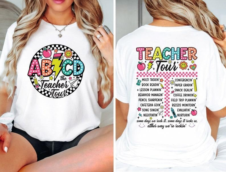 The Back To School Tour Shirt, Retro Teacher Tour Shirt, ABCD Teacher Shirts, First Day Of School Teacher Shirt, Teacher...