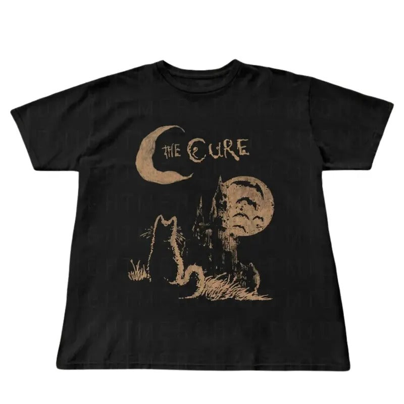 The Cure Gothic Cat T-Shirt - 90s Alt Indie Rock -  Cat Lover gifts, the cure fan gifts Hoodie, Sweatshirt | ZylaModa.com