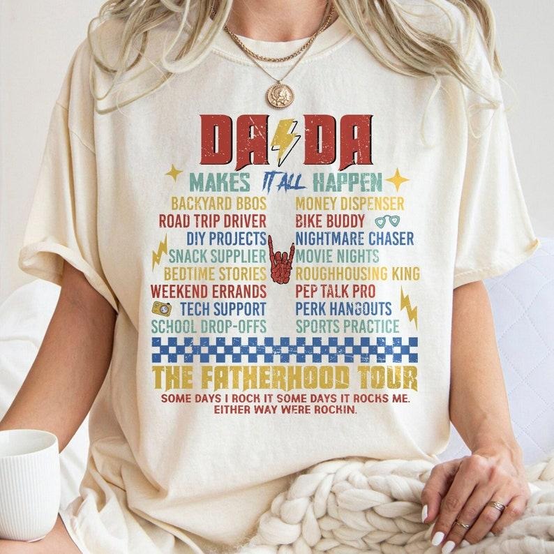 The Fatherhood Tour , Da Da , Rockin Fatherhood , Fatherhood , Retro Fathers Day T-Shirts, Hoodie, Sweatshirt | ZylaModa.com