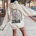 There Was Jesus Hoodie, Floral Christian Clothing, Religious Shirt Sweatshirt | ZylaModa.com