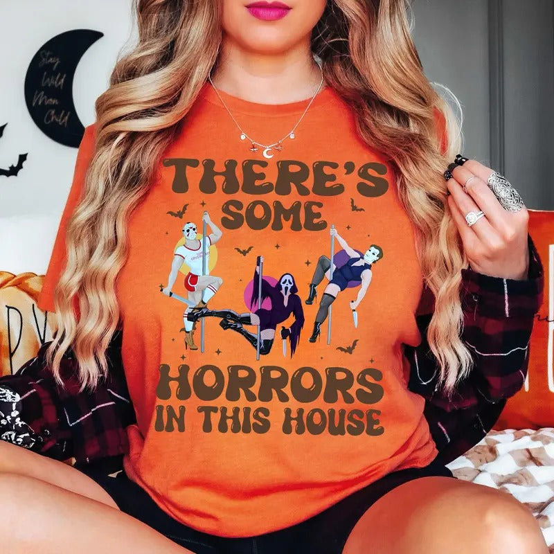 There's S0me Horrors In This House Shirt Halloween, Funny Horror Shirt, Happy Halloween Hoodie, Sweatshirt | ZylaModa.com