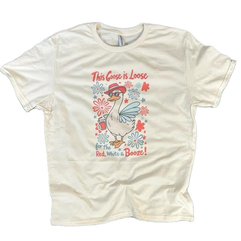 This Goose is Loose for the Red White and Booze - Fourth of July T-Shirts, Hoodie, Sweatshirt | ZylaModa.com