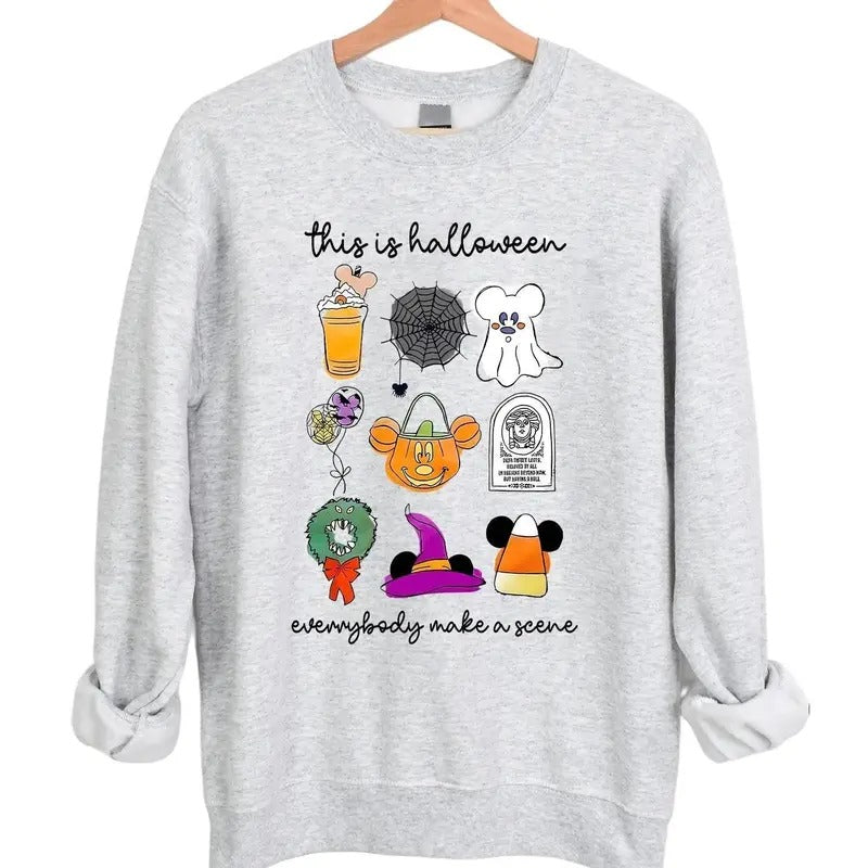 This is Halloween Everybody Make a Scene Crewneck Sweatshirt Hoodie Tshirt, Halloween 2024 Gifts | ZylaModa.com