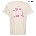 Three Crosses Pink Puff Comfort Colors T-Shirt Hoodie, Sweatshirt | ZylaModa.com