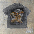 Three Tigers Vintage 90s Graphic T-shirts, Retro Alpha Moon Tshirt, Funny Tiger Lovers Gift, Relaxed Washed Shirt, Unisex...