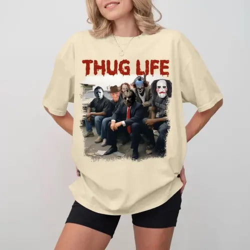 Thug Life Horro Halloween T-Shirt, Gift For Fan, Gift For Her, Gift For Him Fabric Top Hoodie, Sweatshirt | ZylaModa.com