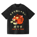 Tiger Vintage Wash Japanese Design T-Shirt Womenswear Streetwear Summer Crewneck Tshirt Hoodie, Sweatshirt | ZylaModa.com