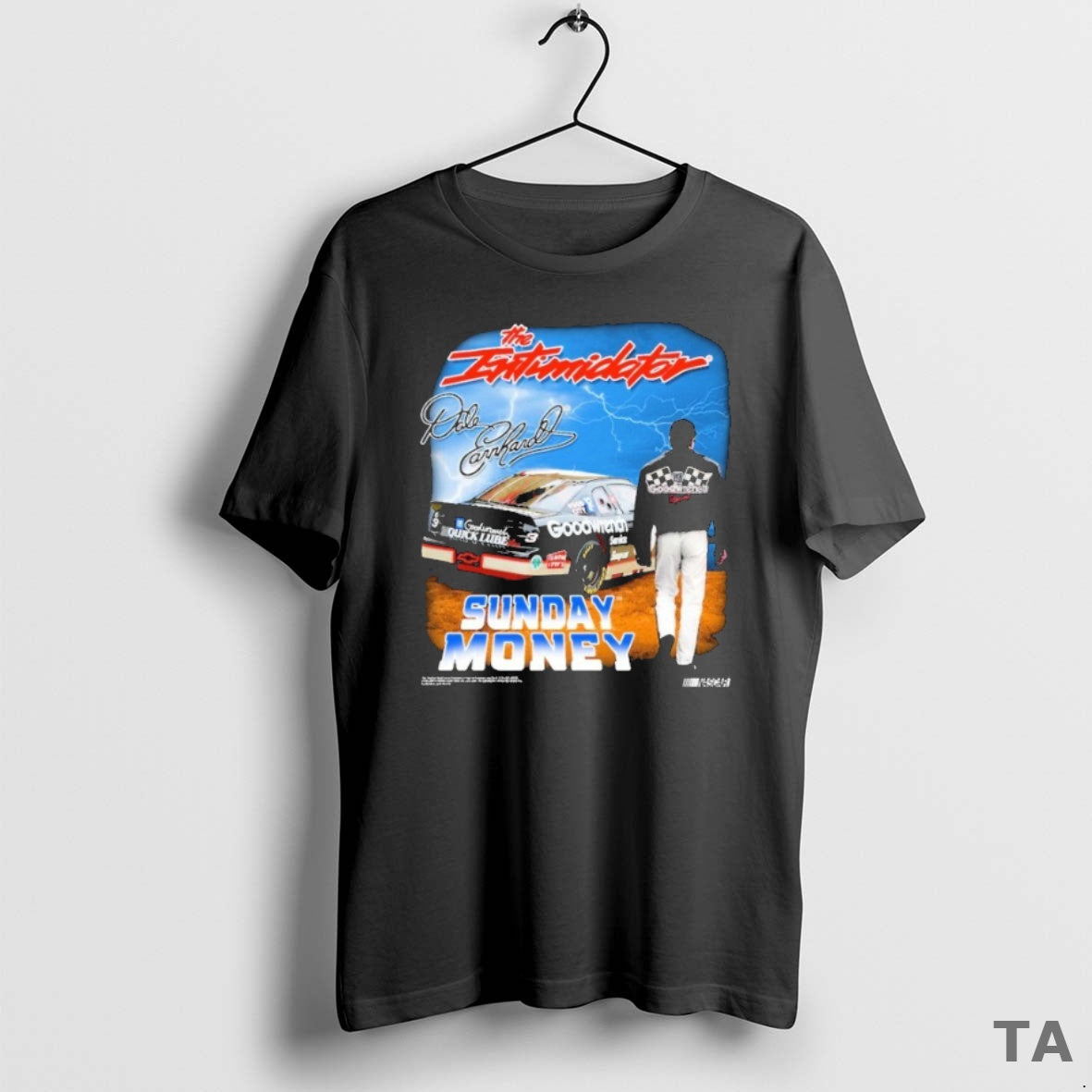 Top Dale Earnhardt The Intimidator Sports Sunday Money Checkered Flag Nascar T Shirt Sweater Hoodie, Sweatshirt