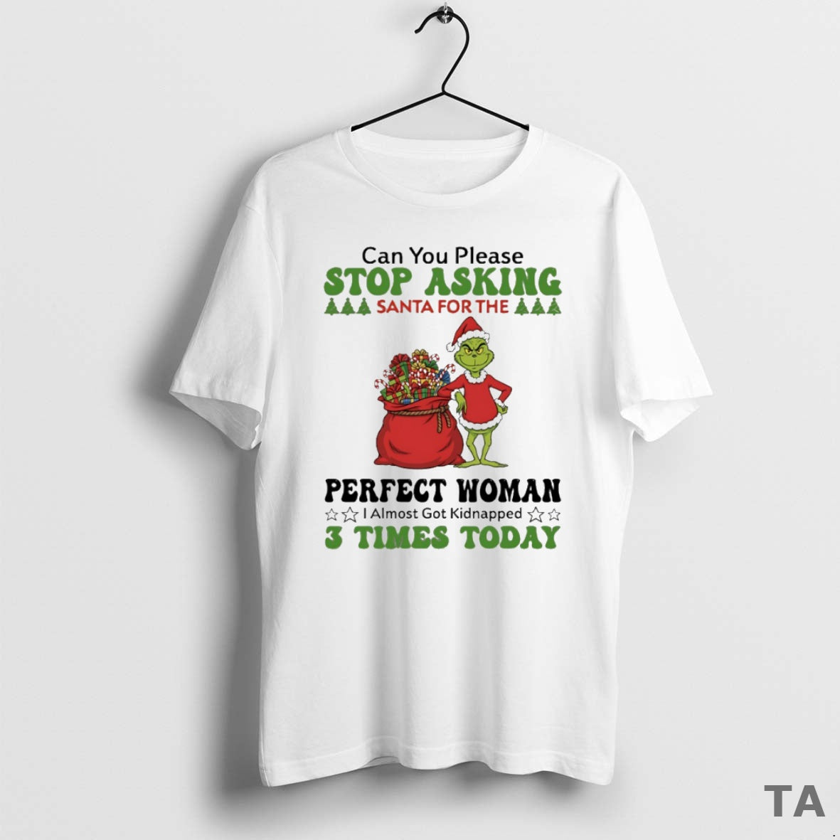 Top Grinch Can You Please Stop Santa For The Perfect Woman Circle T Shirt Sweater Hoodie, Sweatshirt | ZylaModa.com