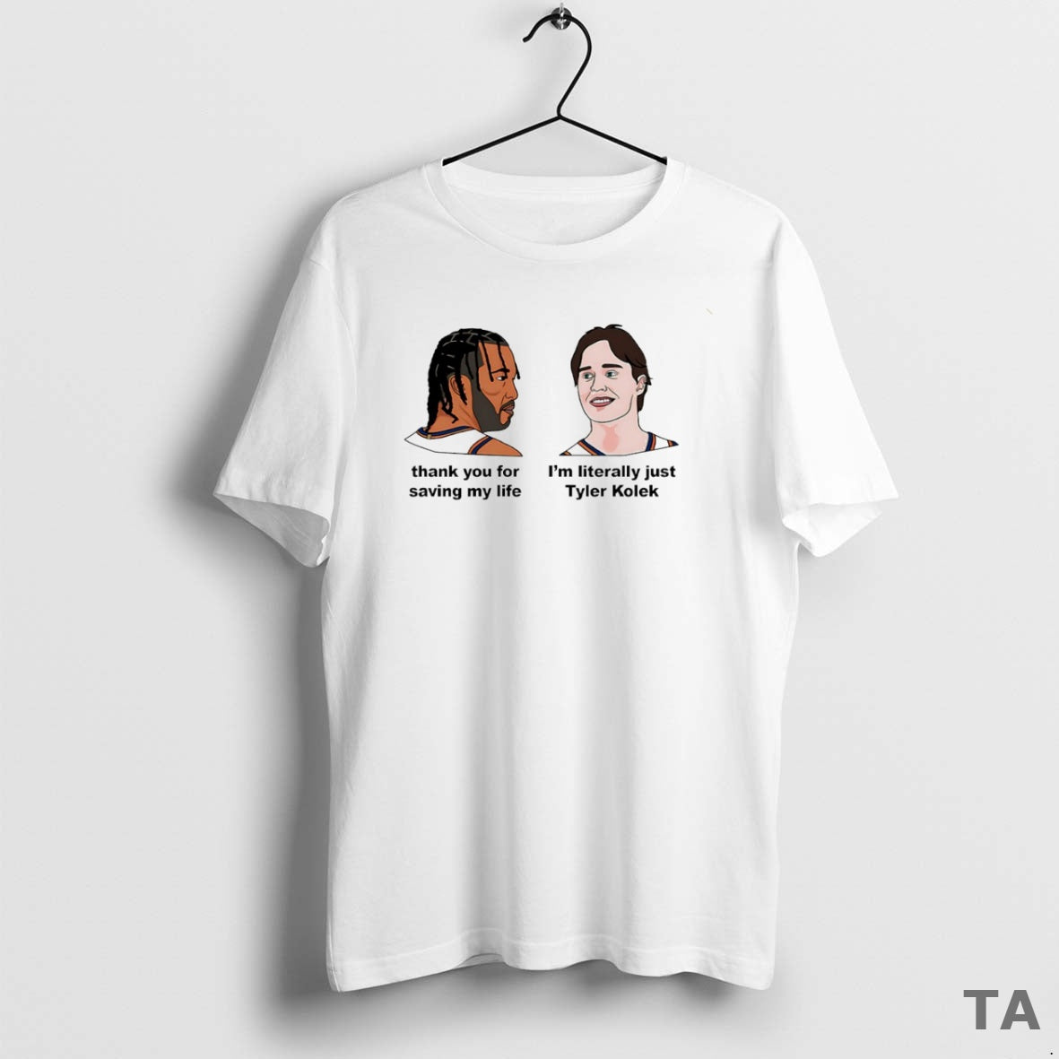 Top Jalen Brunson Thank You For Saving My Life Im Literally Just Tyler Kolek Circle T-Shirts, Hoodie, Sweatshirt