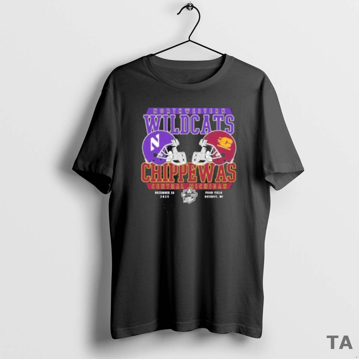 Top Northwestern Vs Central Michigan 2025 Gameabove Sports Bowl Dueling Helmet T Shirt Sweater Hoodie, Sweatshirt