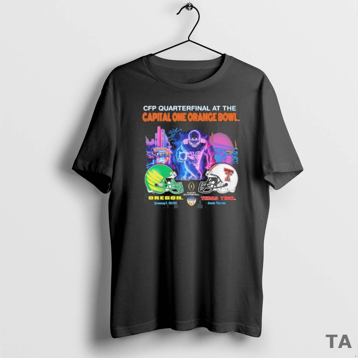 Top Oregon Vs Texas Tech 2026 Cfp Orange Bowl Art Deco Game T Shirt Sweater Hoodie, Sweatshirt | ZylaModa.com