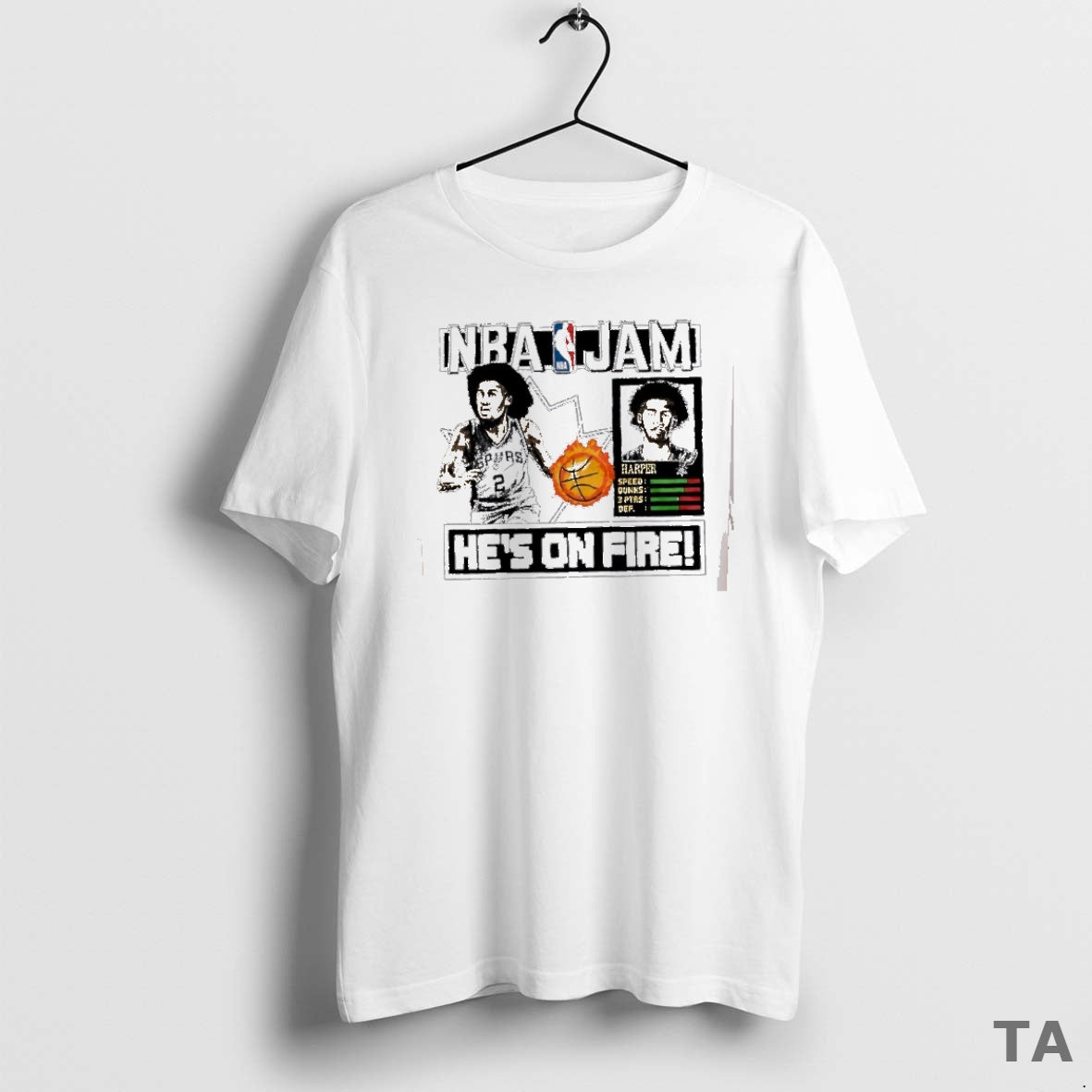 Top San Antonio Spurs Nba Jam Dylan Harper Hes On Fire T Shirt Sweater Hoodie, Sweatshirt | ZylaModa.com