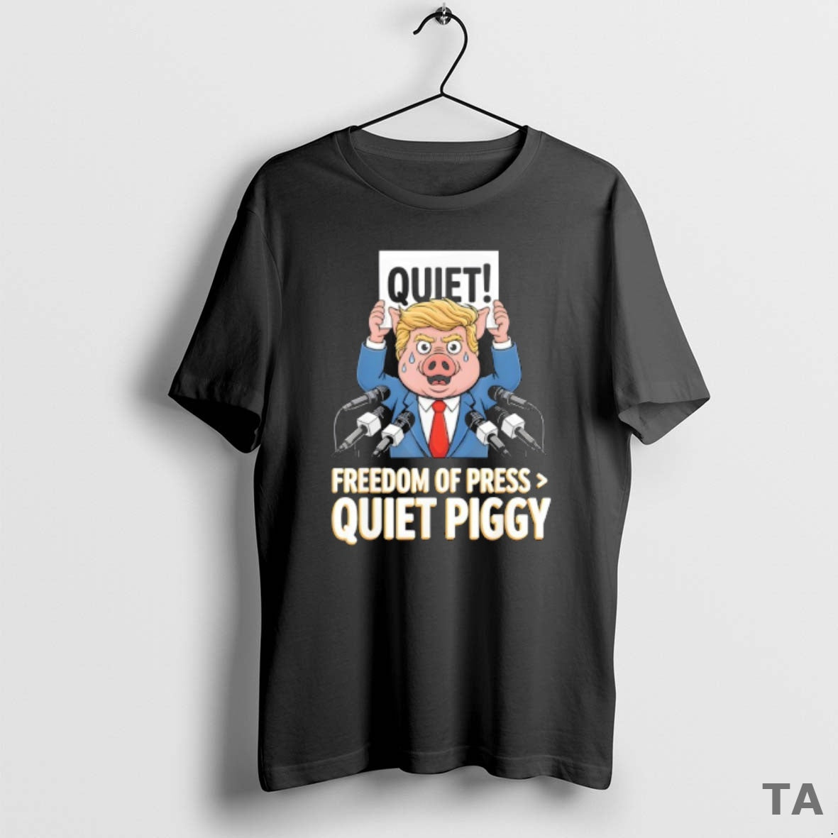 Top Trump Pig Quiet Freedom Of Press Quiet Piggy Funny T Shirt Sweater Hoodie, Sweatshirt | ZylaModa.com