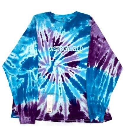 Travis Scott Astroworld Long Sleeve Tie Dye Tee (93665-446) Men's Size S-XXL Hoodie, Sweatshirt | ZylaModa.com