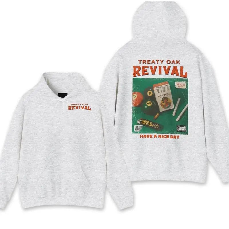 Treaty Oak Revival Hoodie - Retro Style Celebrate Tshirt Sweatshirt Hoodie Pullover Menswear Classic Cotton | ZylaModa.com