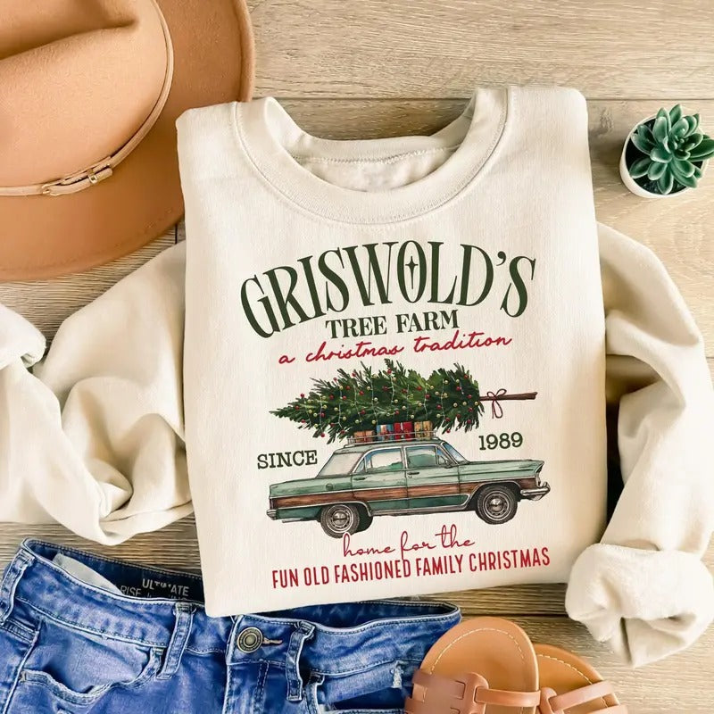 Tree Farm Christmas Since 1989 Sweatshirt, Christmas Family Sweatshirt, Christmas Vacation Sweater, Xmas Christmas Gift...